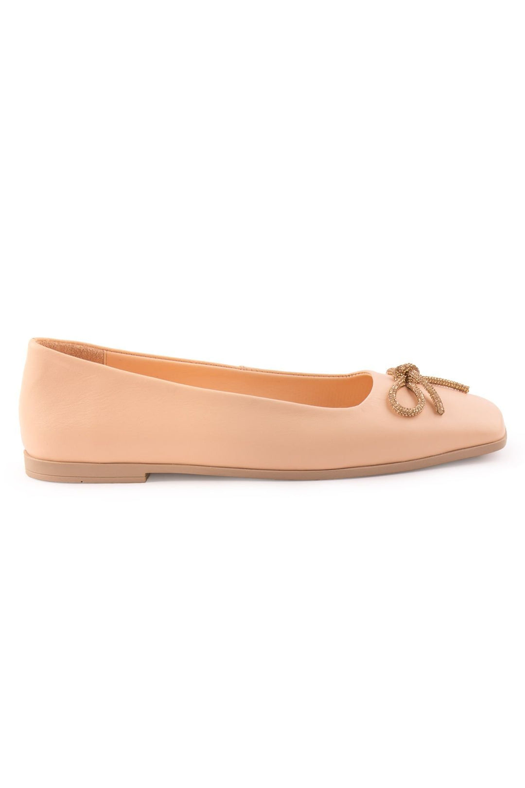 Pegia Leather Bow Women's Ballerina DG6031  - Peach