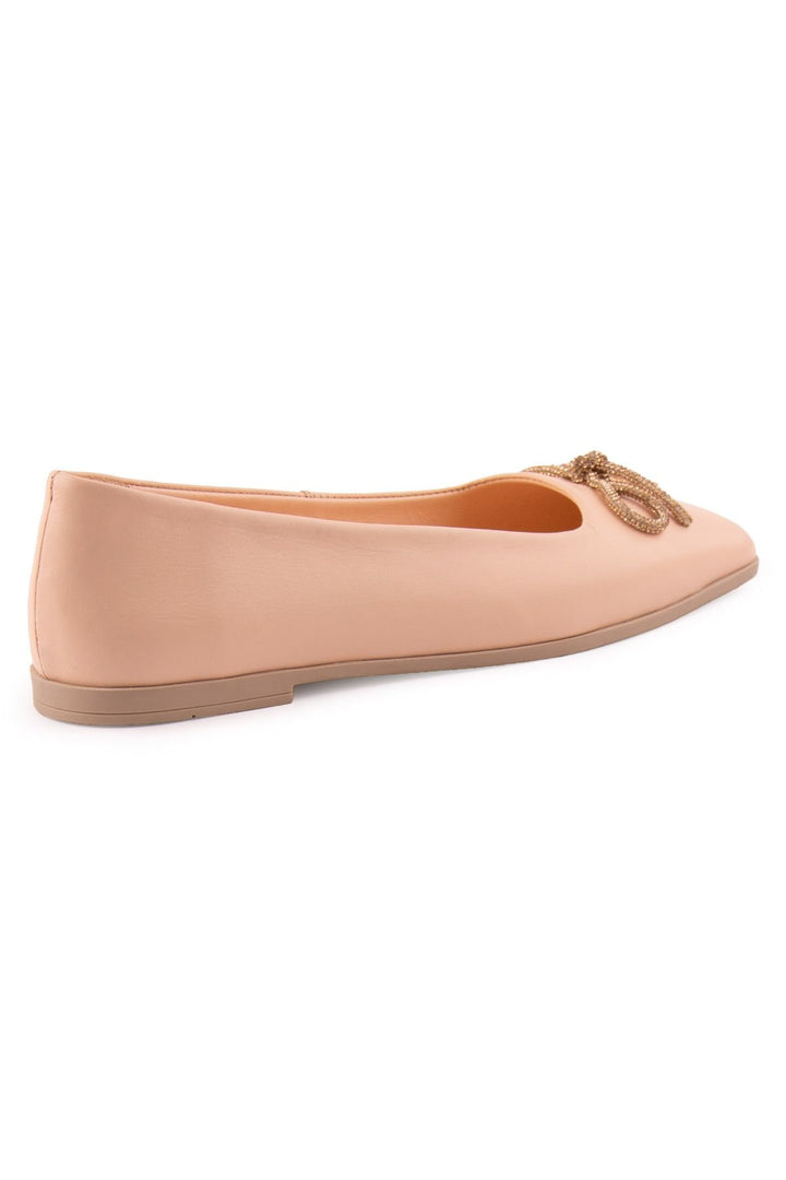 Pegia Leather Bow Women's Ballerina DG6031  - Peach
