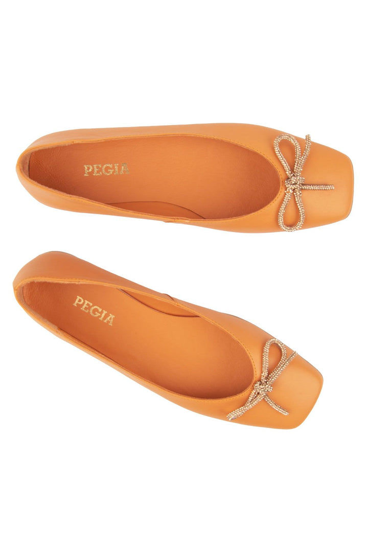 Pegia Leather Bow Women's Ballerina DG6031  - Orange