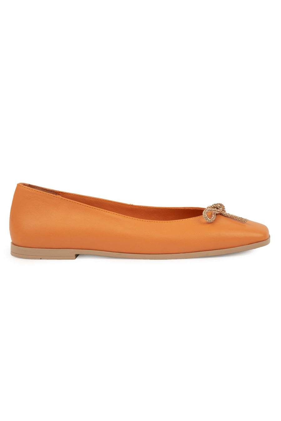 Pegia Leather Bow Women's Ballerina DG6031  - Orange
