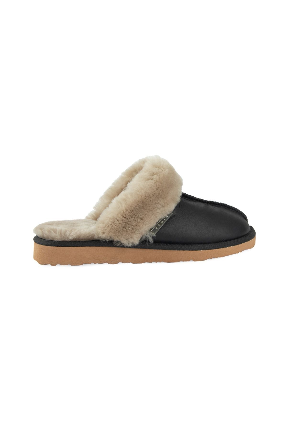 Pegia Women's Leather Slippers 191207  - Caramel
