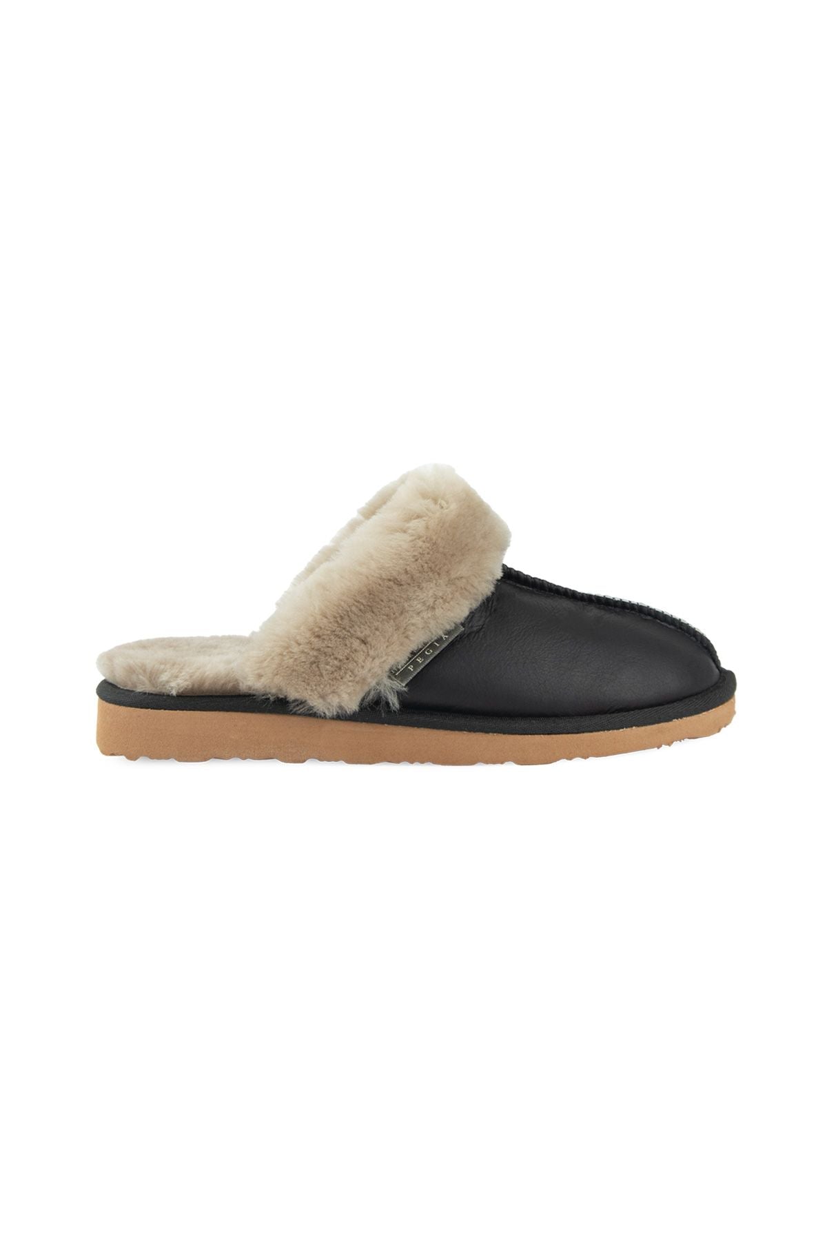Pegia Women's Leather Slippers 191207  - Caramel