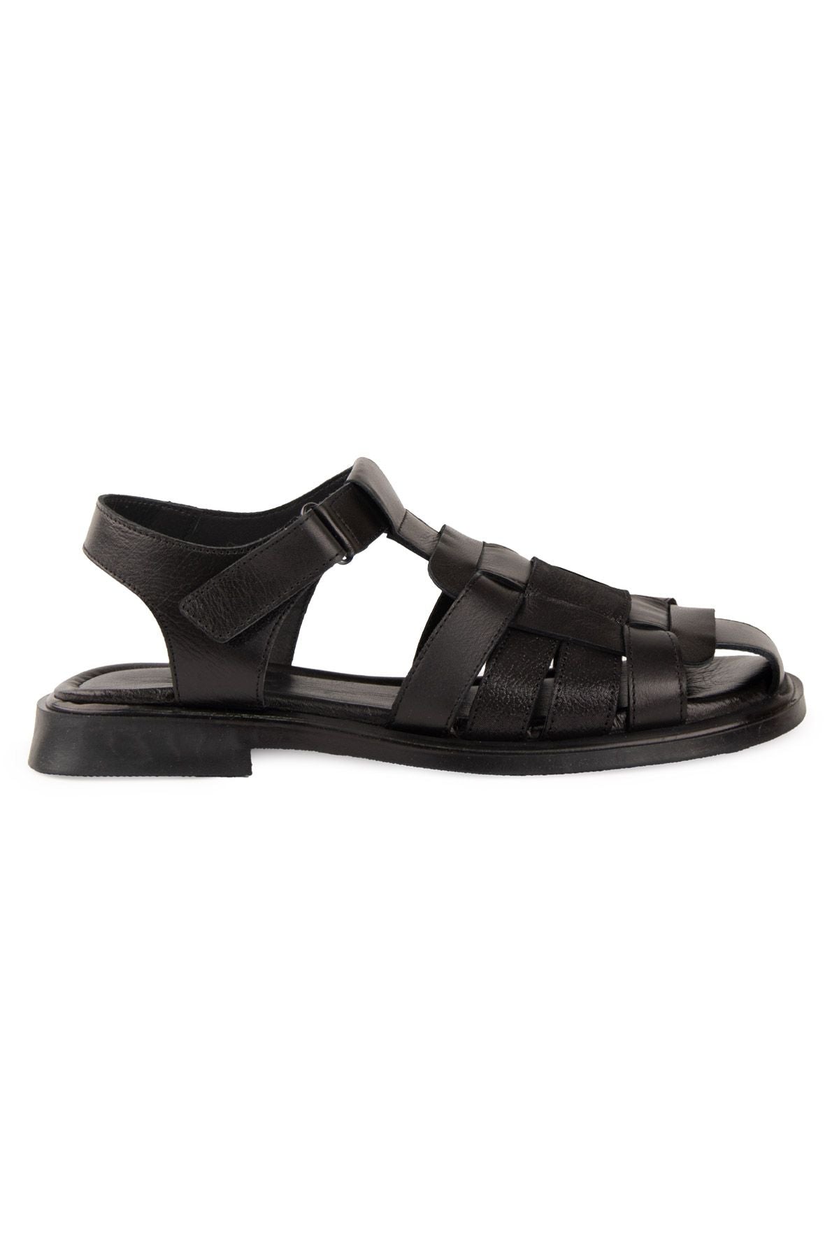 Pegia Leather Knitted Women's Sandals DG6083  - Black