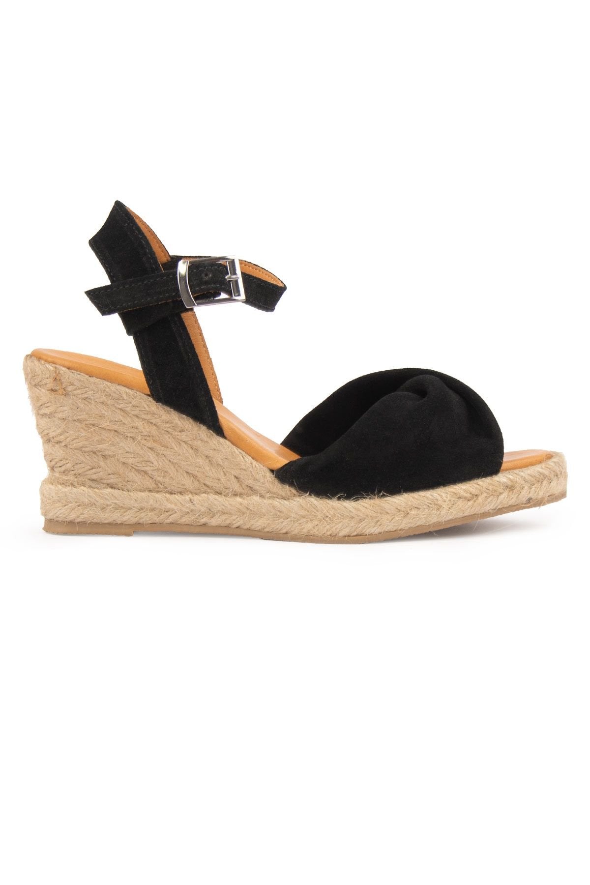 Pegia Wedge Heel Espadrille Sandals DG6039  - Black