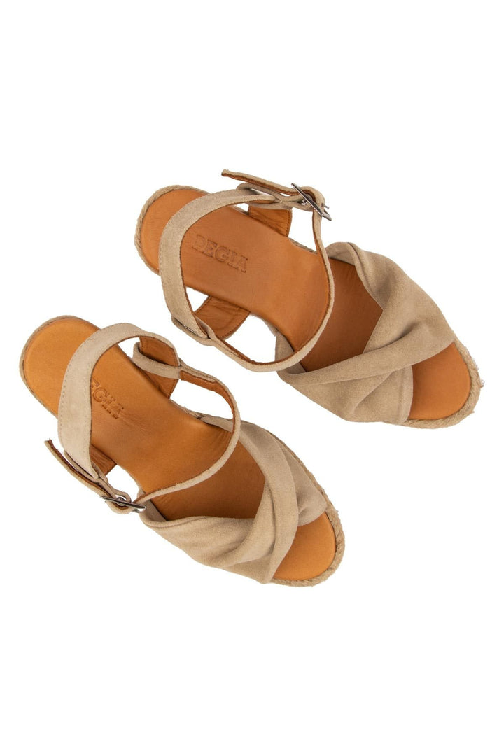 Pegia Wedge Heel Espadrille Sandals DG6039  - Stone