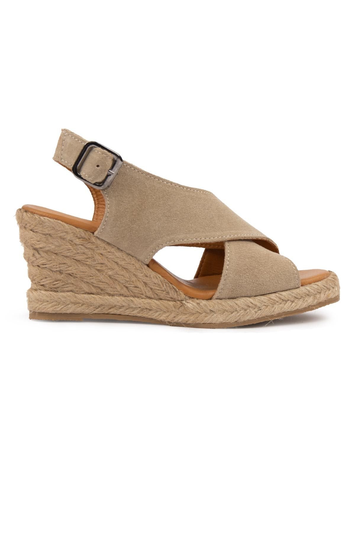 Pegia Wedge Heel Espadrille Sandals DG6040  - Stone