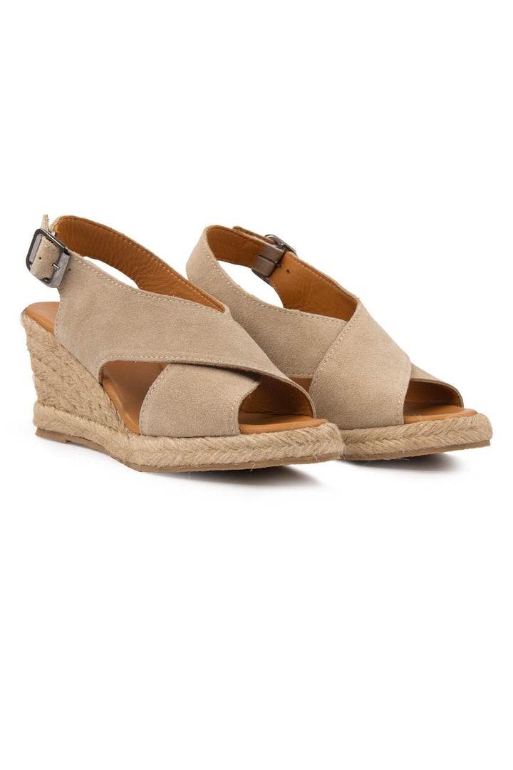 Pegia Wedge Heel Espadrille Sandals DG6040  - Stone