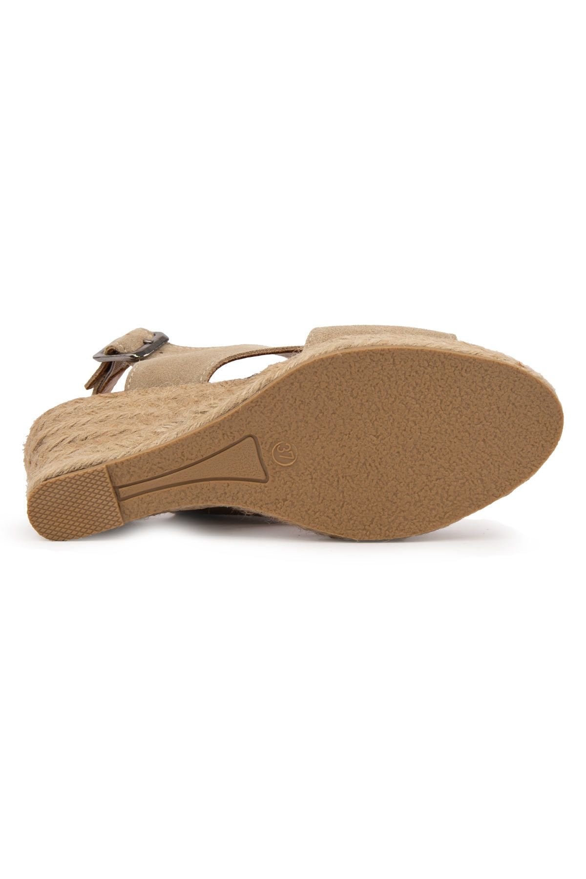 Pegia Wedge Heel Espadrille Sandals DG6040  - Stone