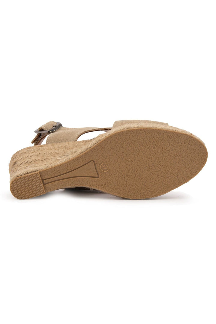Pegia Wedge Heel Espadrille Sandals DG6040  - Stone