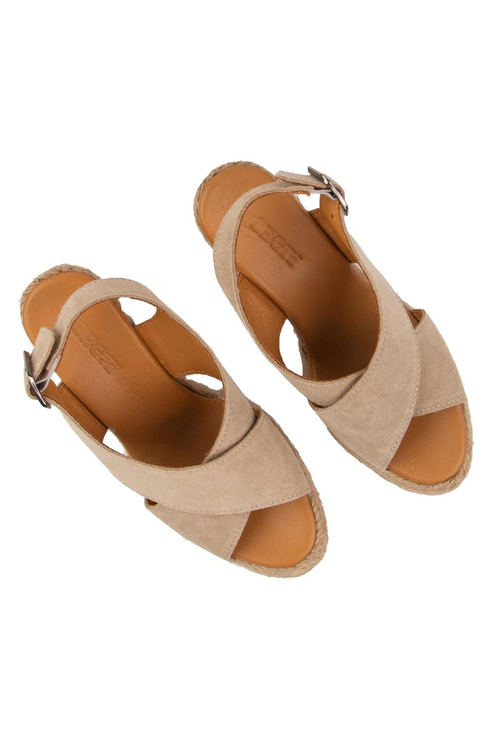 Pegia Wedge Heel Espadrille Sandals DG6040  - Stone