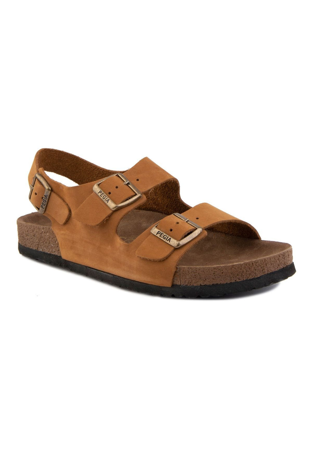 Pegia Men's Genuine Leather Sandals 215024  - Chestnut