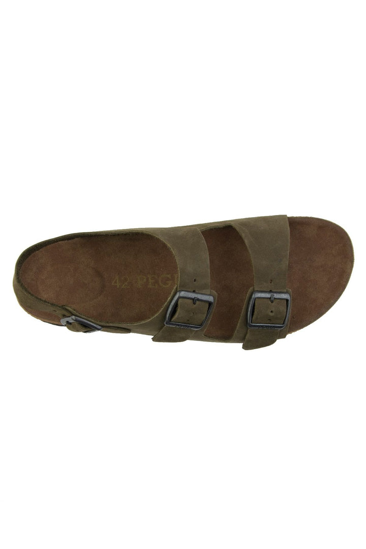 Pegia Men's Genuine Leather Sandals 215024  - Khaki