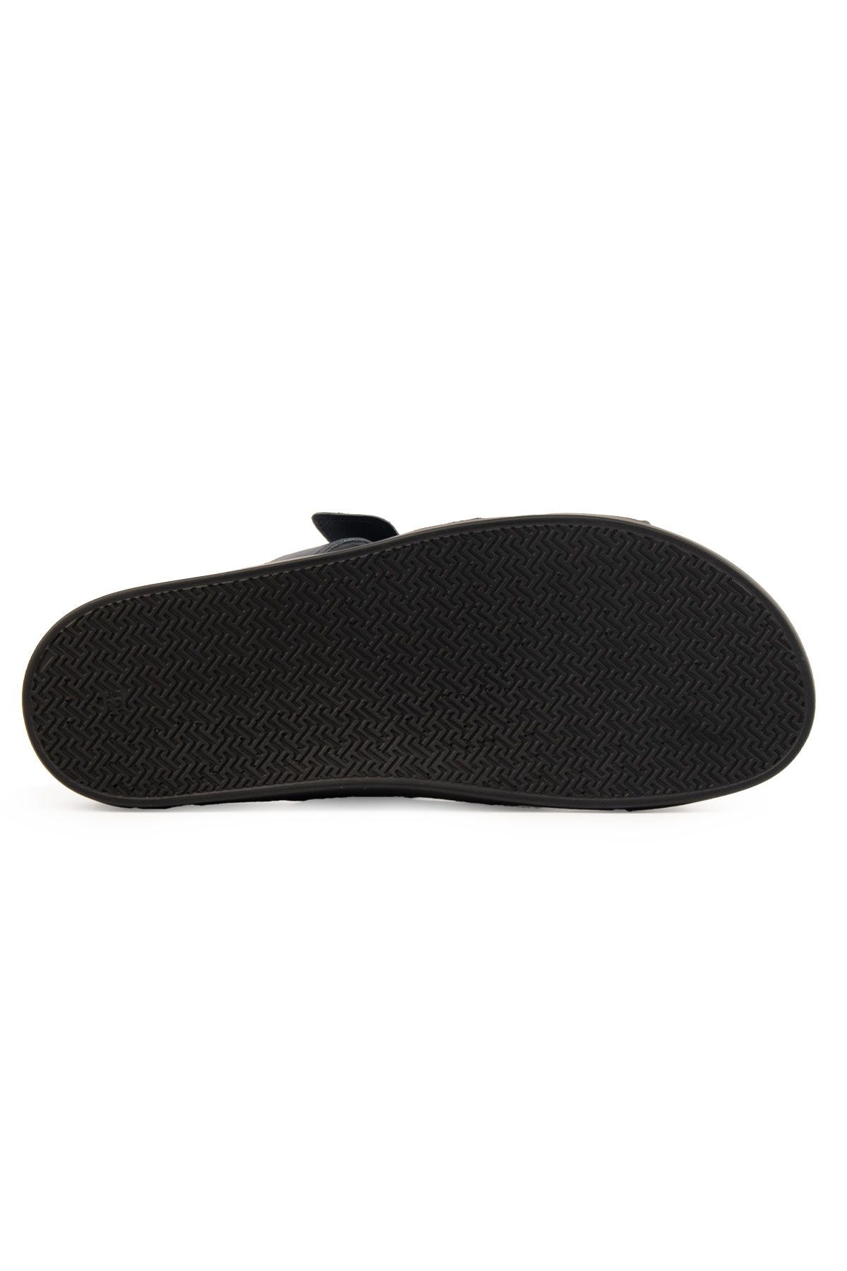 Pegia Men's Leather Strap Slippers 215027  - Navy