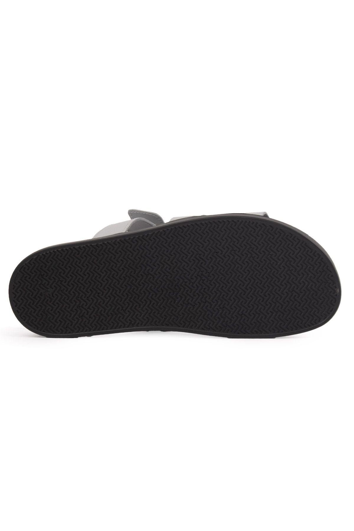 Pegia Men's Leather Strap Slippers 215027  - Grey