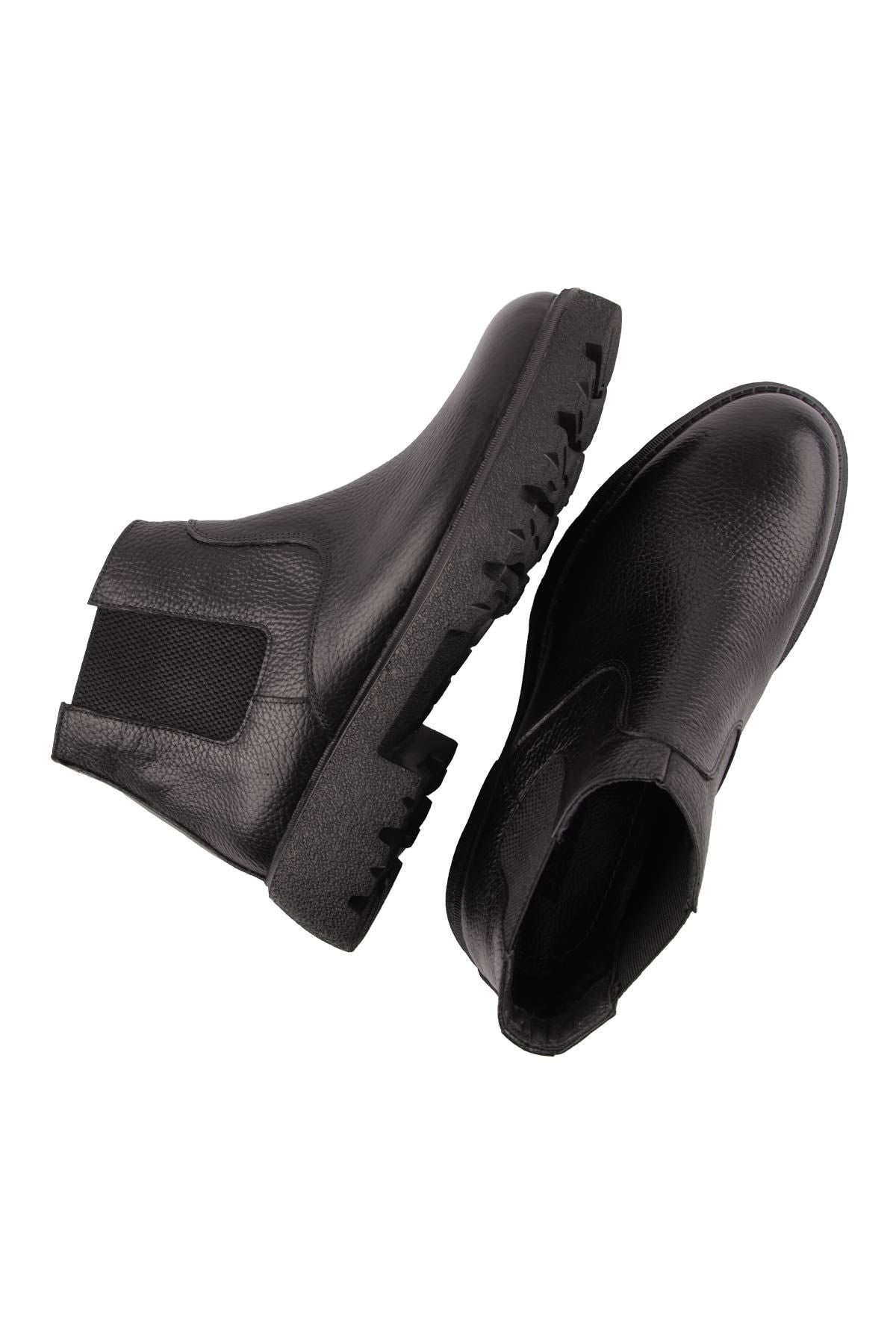 Pegia Men's Leather Chelsea Boots DG5013  - Black