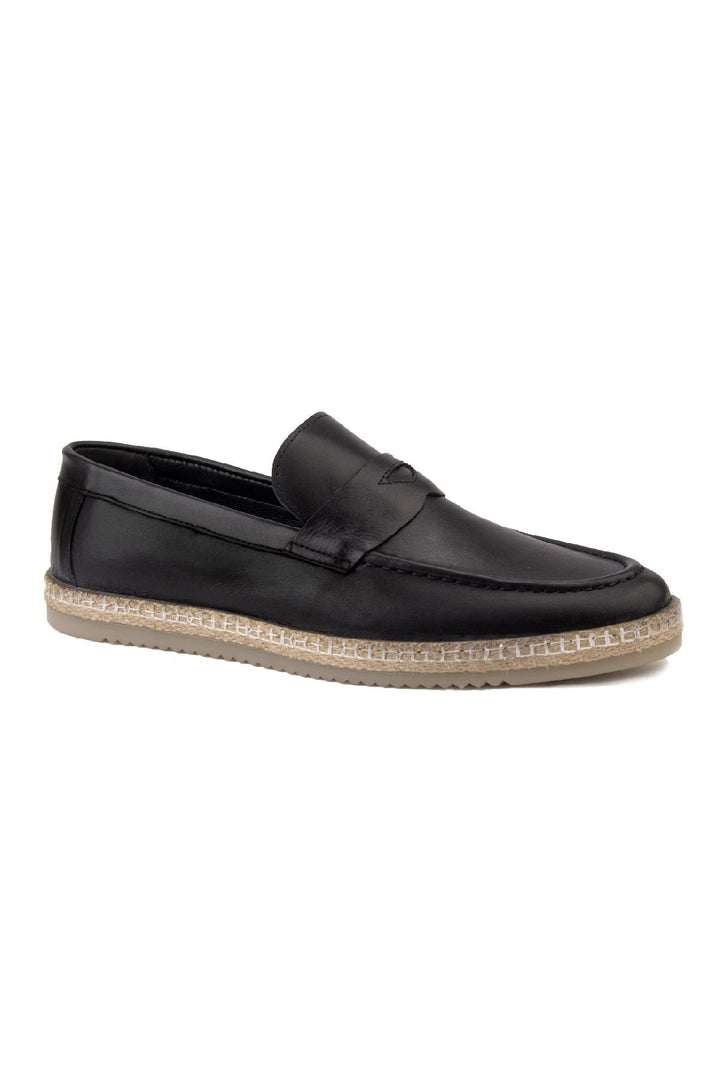 Pegia Men's Leather Espadrille Shoes DG5004  - Black
