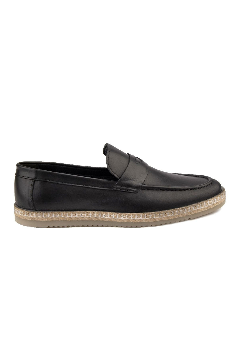 Pegia Men's Leather Espadrille Shoes DG5004  - Black