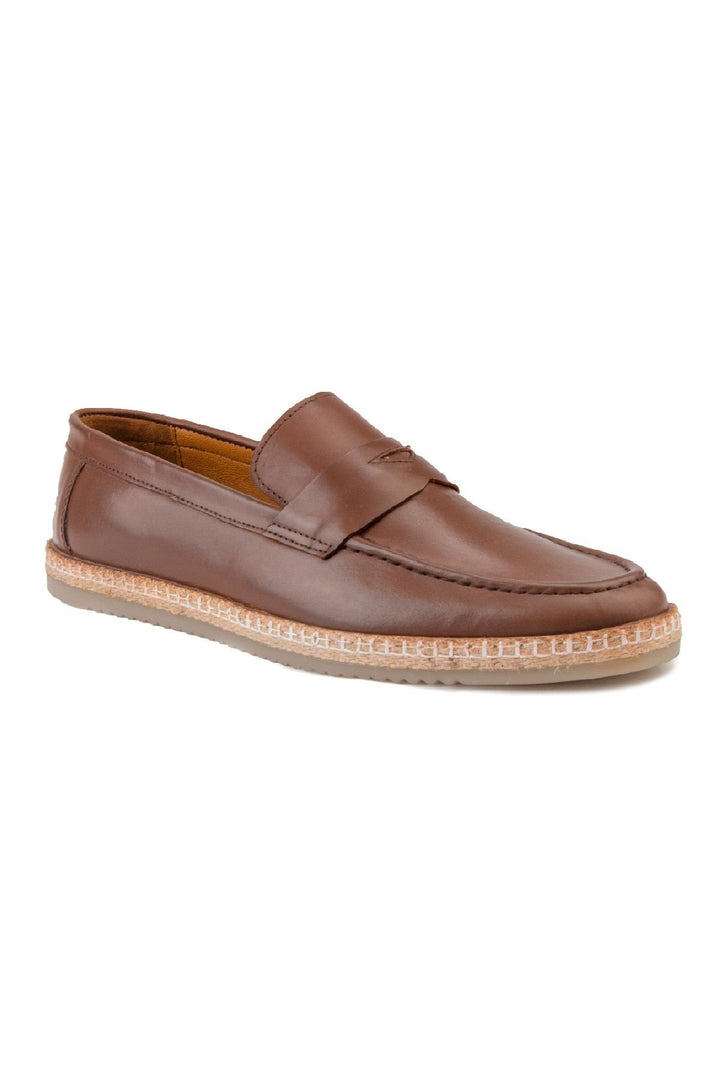 Pegia Men's Leather Espadrille Shoes DG5004  - Chestnut