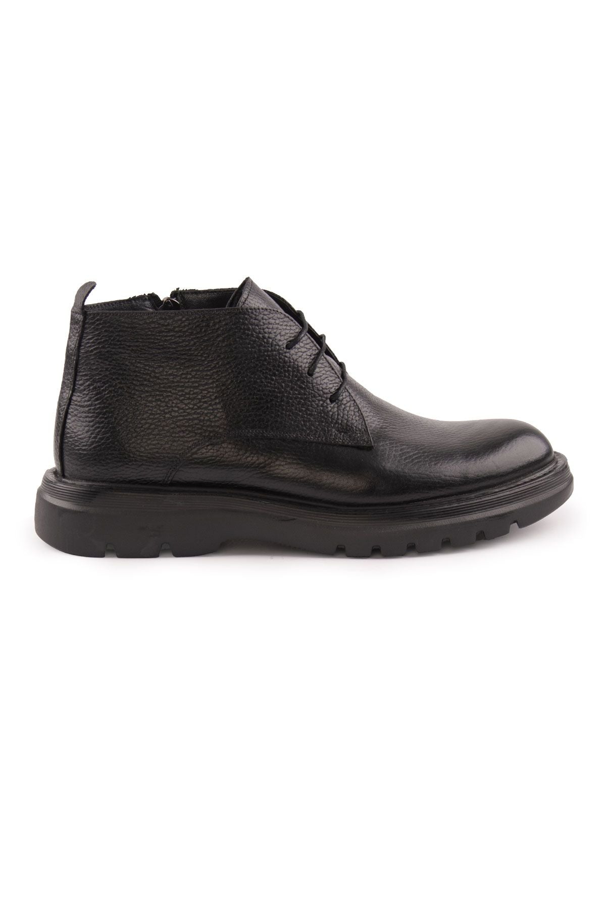 Pegia Men's Leather Zipper Boots DG5015  - Black