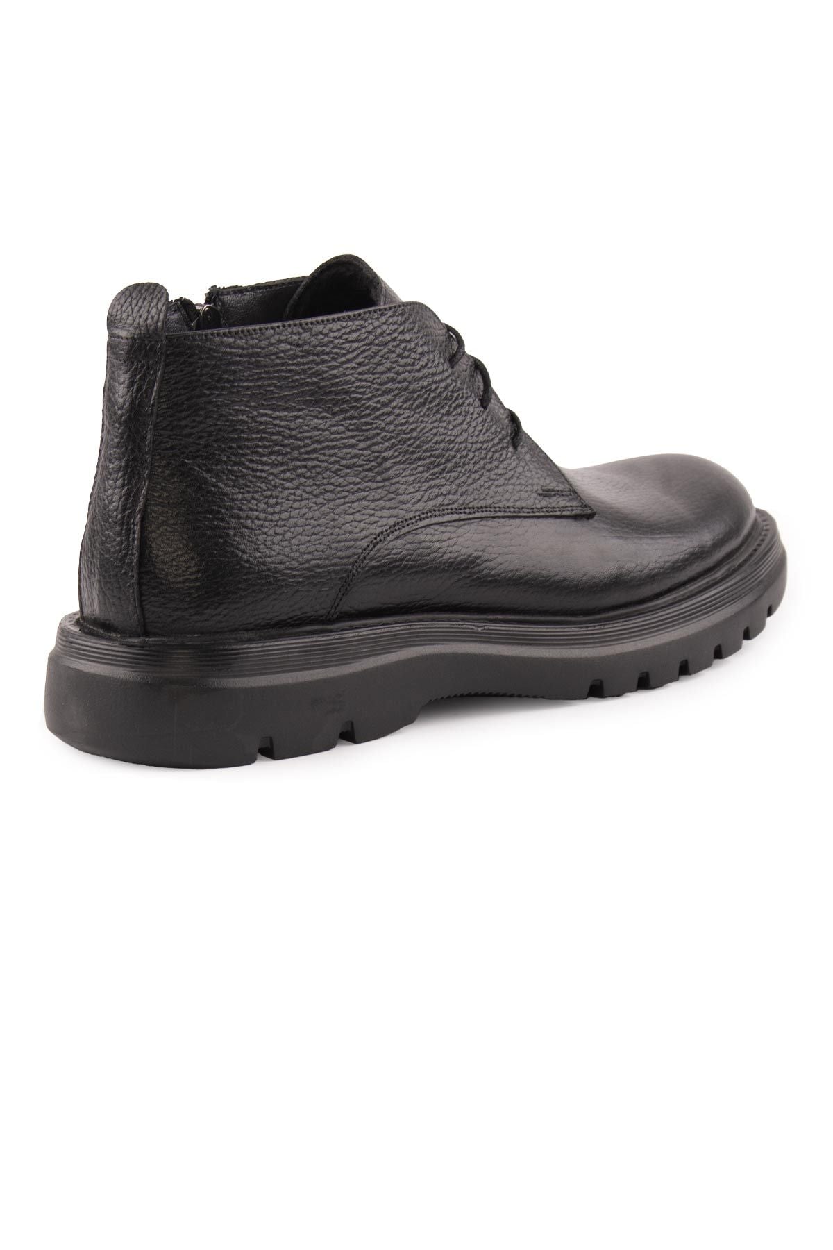 Pegia Men's Leather Zipper Boots DG5015  - Black
