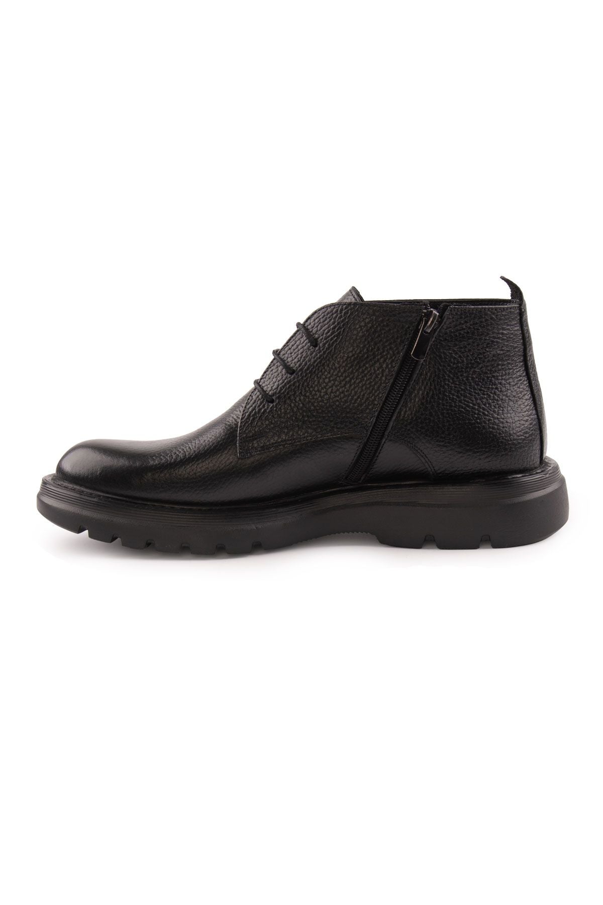Pegia Men's Leather Zipper Boots DG5015  - Black