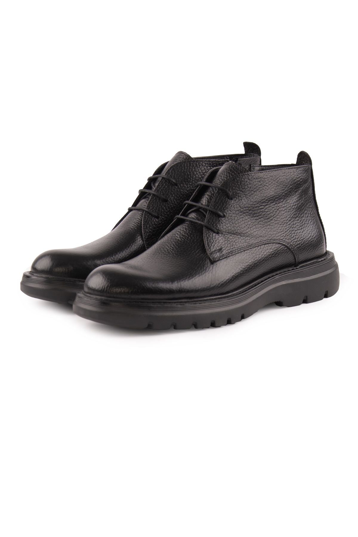 Pegia Men's Leather Zipper Boots DG5015  - Black