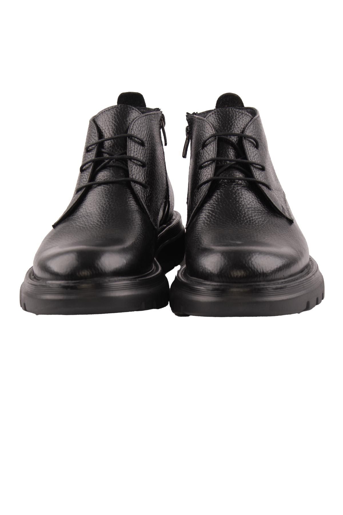 Pegia Men's Leather Zipper Boots DG5015  - Black