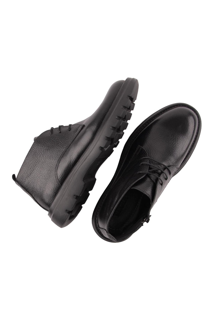 Pegia Men's Leather Zipper Boots DG5015  - Black