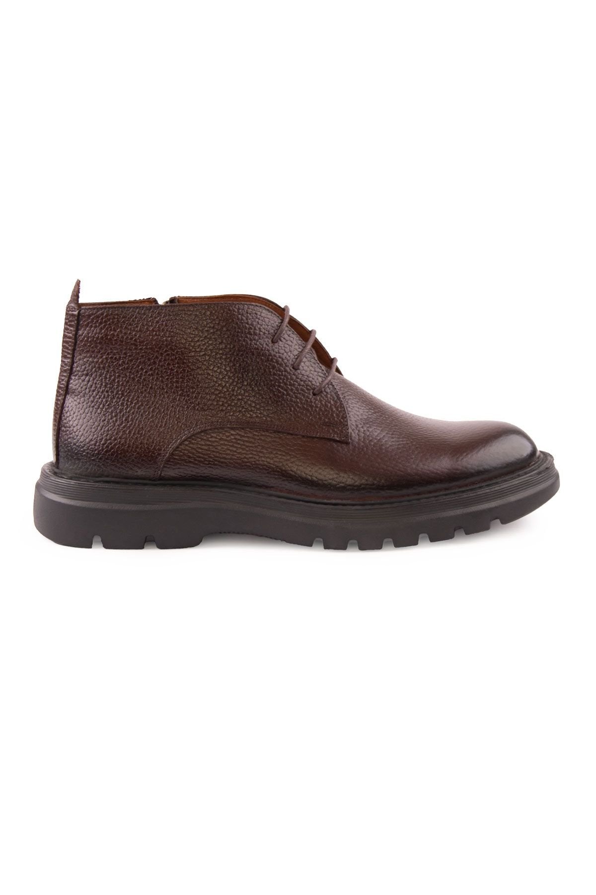 Pegia Men's Leather Zipper Boots DG5015  - Choco
