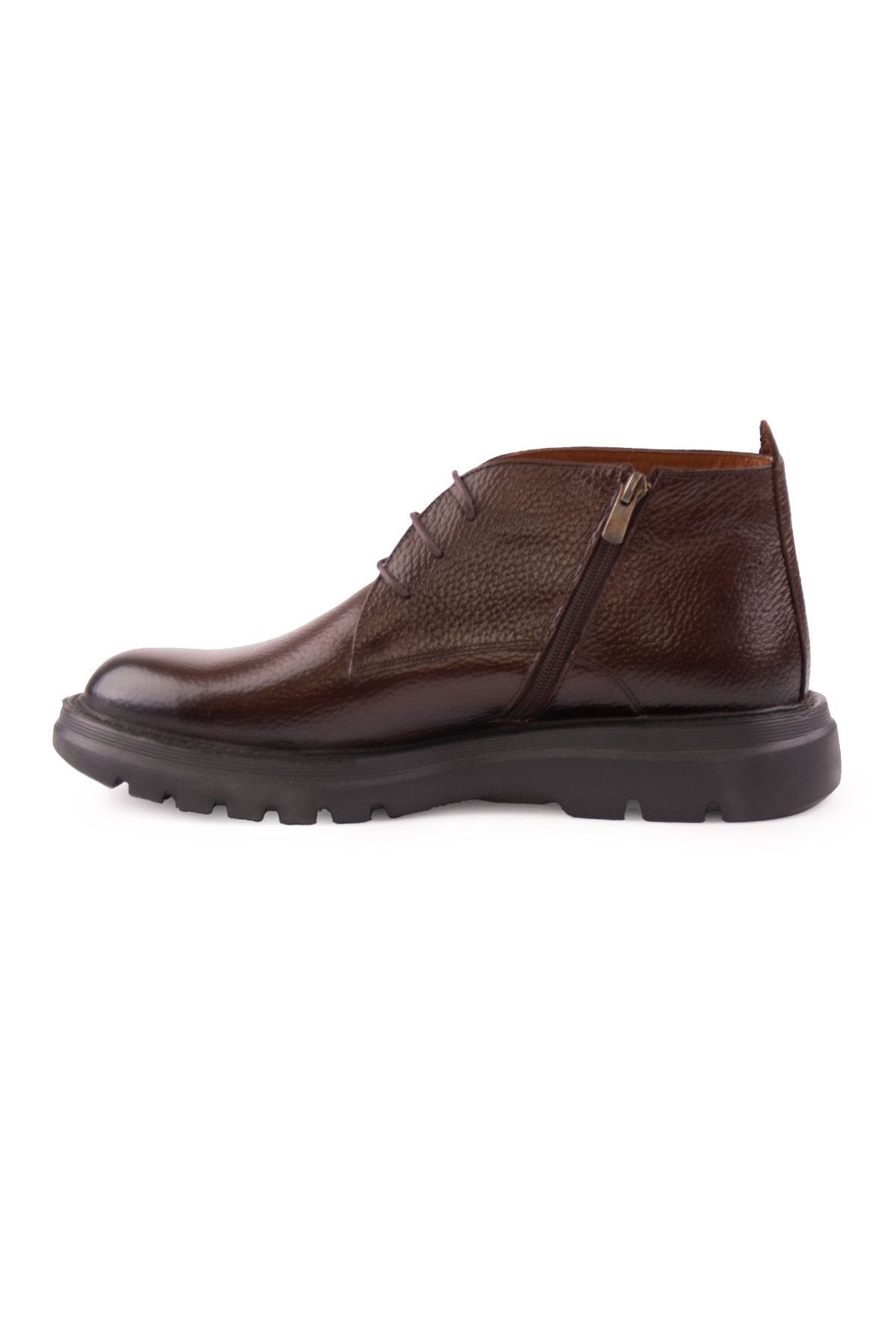Pegia Men's Leather Zipper Boots DG5015  - Choco