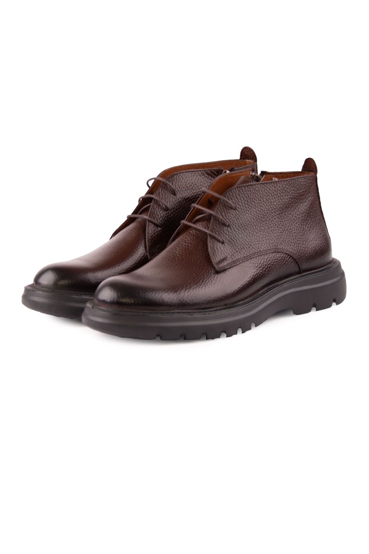 Pegia Men's Leather Zipper Boots DG5015  - Choco