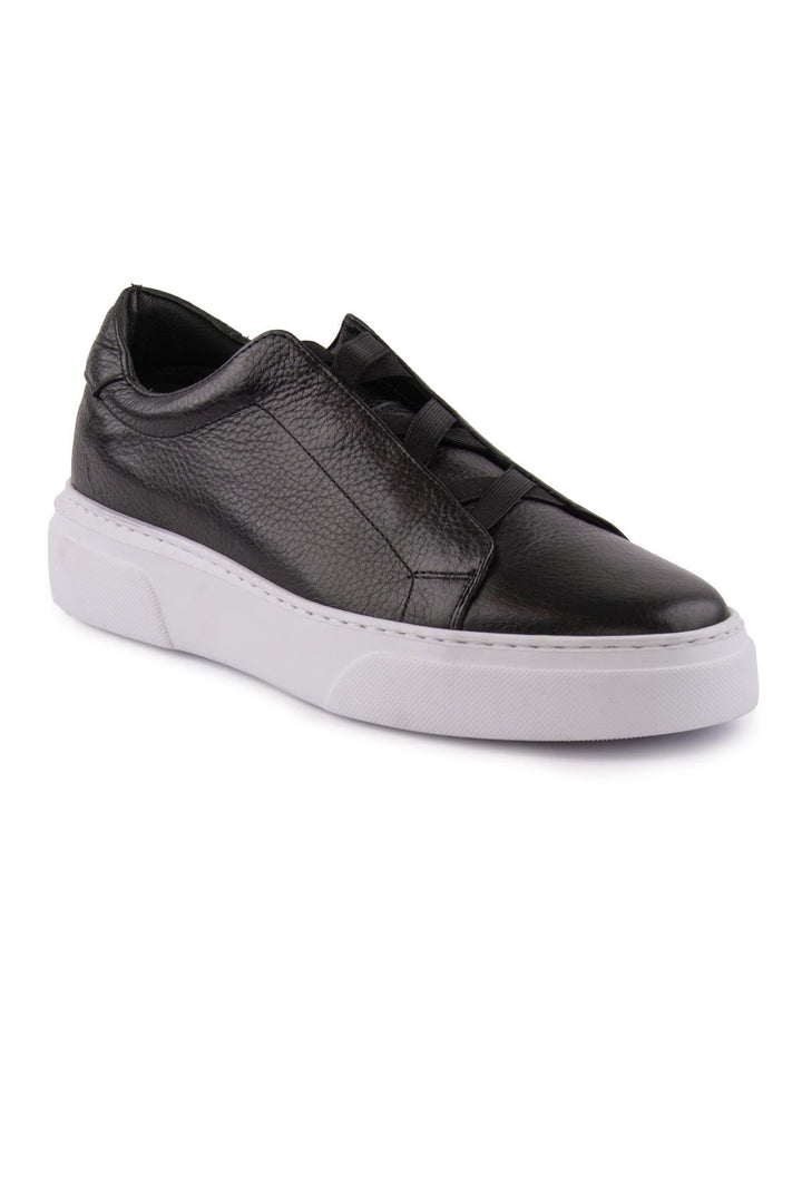 Pegia Leather Men's Sneakers DG5011  - Black