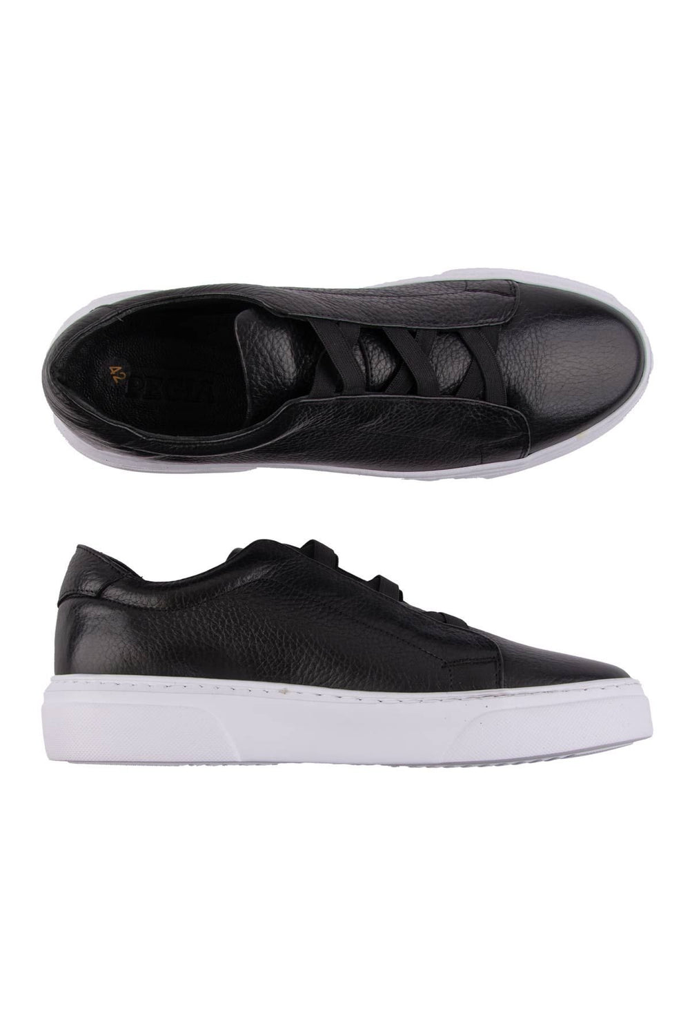 Pegia Leather Men's Sneakers DG5011  - Black