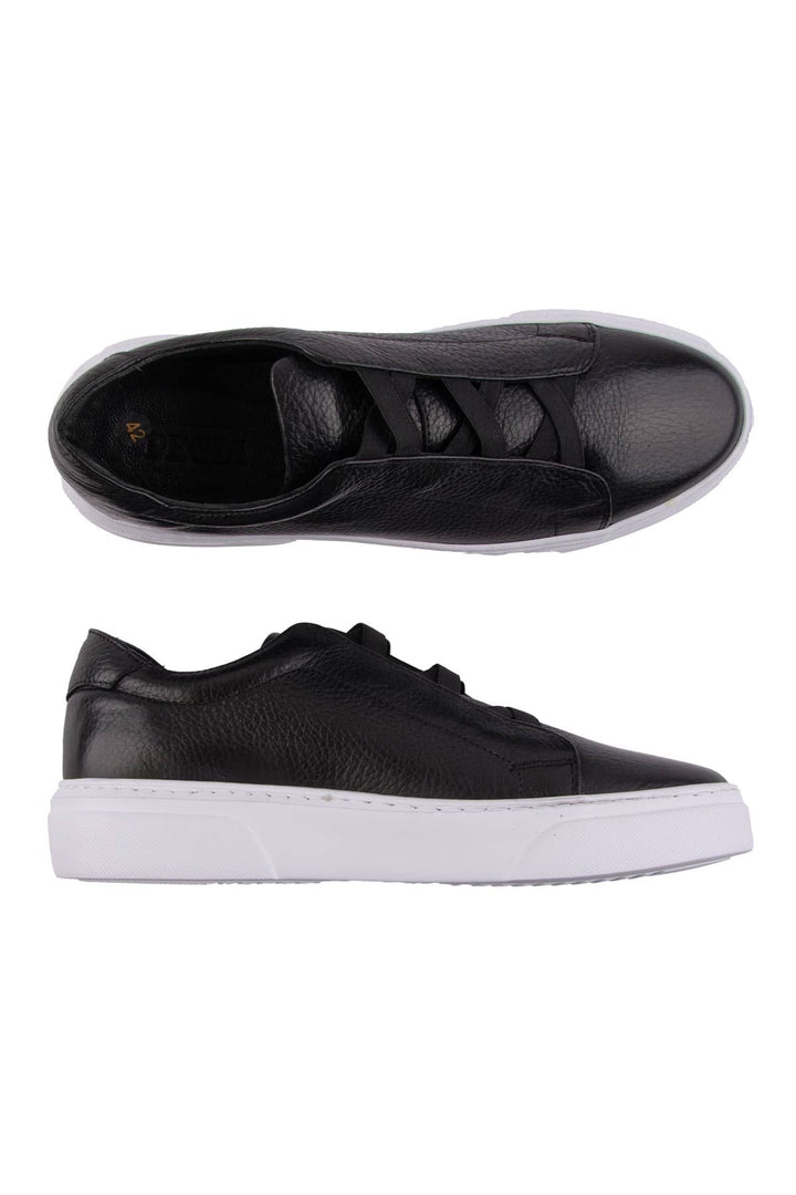 Pegia Leather Men's Sneakers DG5011  - Black