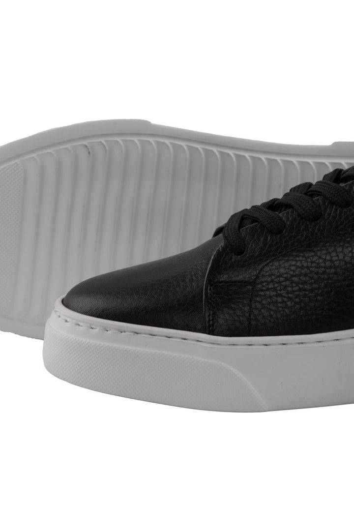 Pegia Leather Men's Sneakers DG5012  - Black