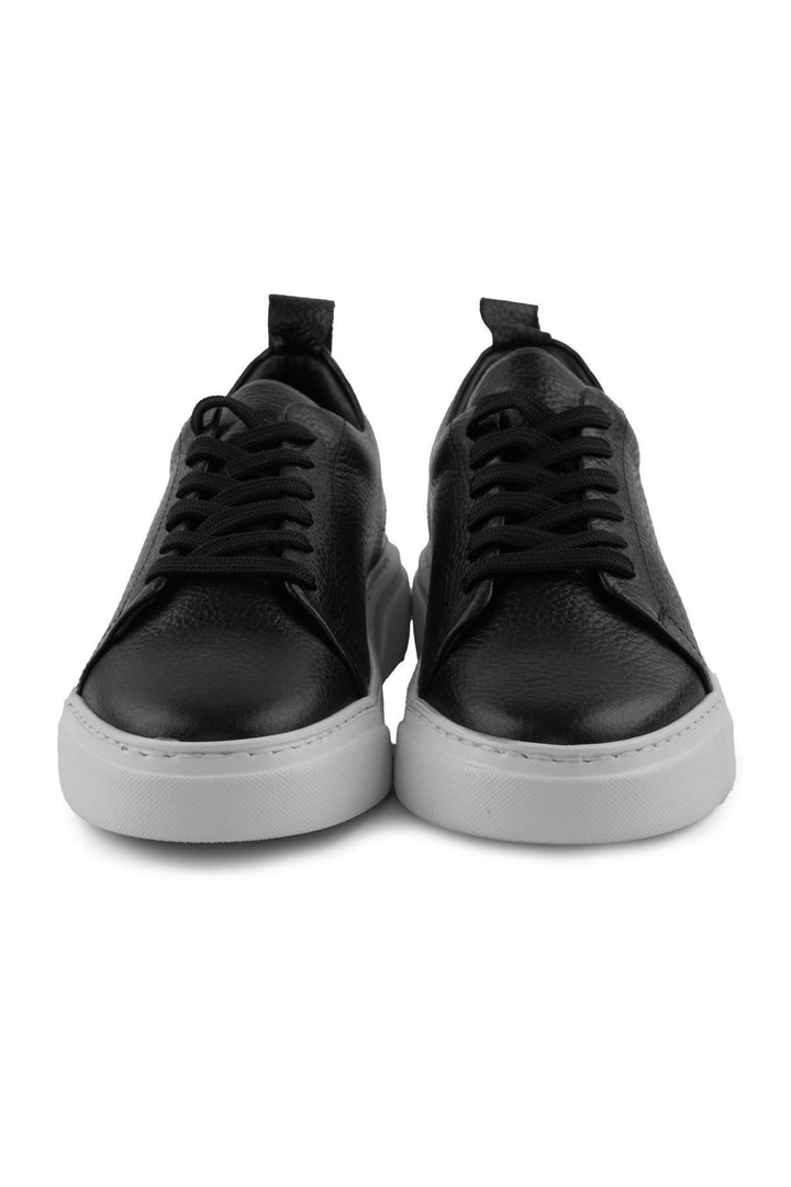 Pegia Leather Men's Sneakers DG5012  - Black