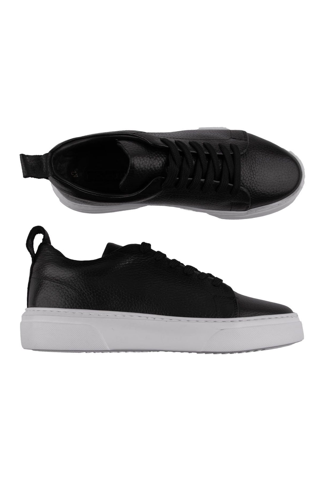 Pegia Leather Men's Sneakers DG5012  - Black