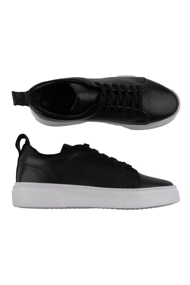 Pegia Leather Men's Sneakers DG5012  - Black