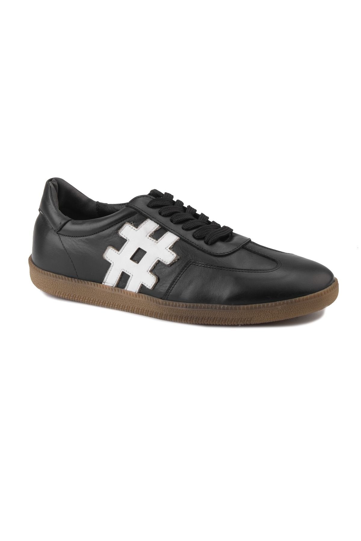 Pegia Men's Leather Sneakers DG5003  - Black