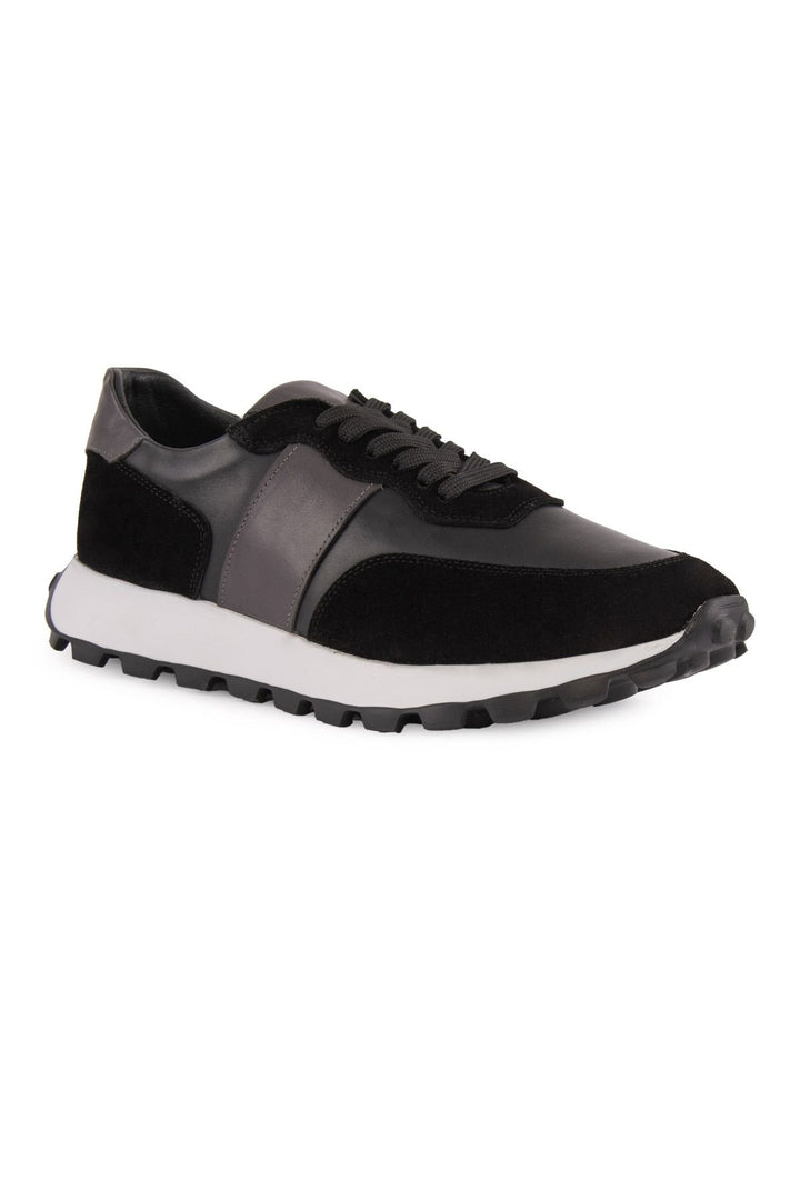 Pegia Leather Men's Sneakers DG5023  - Black