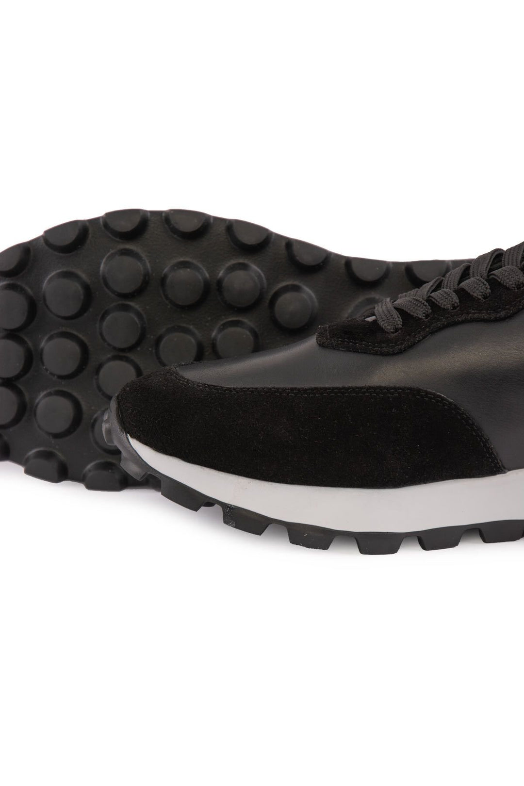 Pegia Leather Men's Sneakers DG5023  - Black