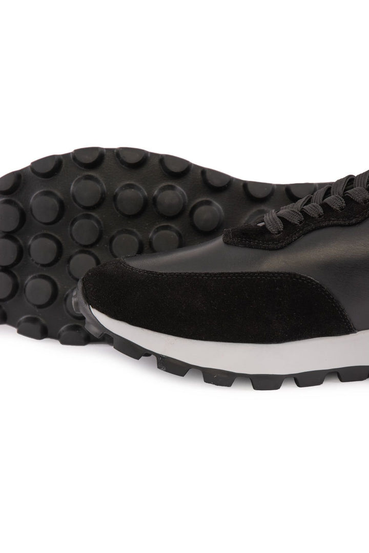 Pegia Leather Men's Sneakers DG5023  - Black