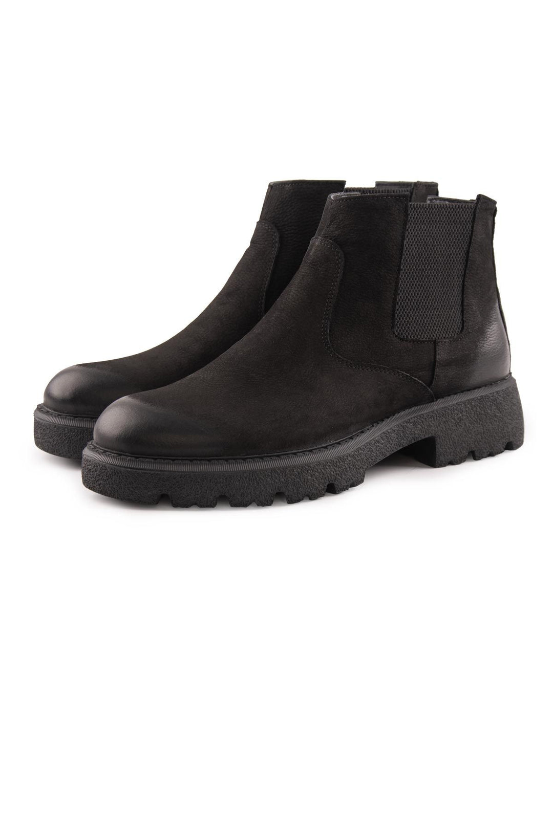 Pegia Men's Nubuck Chelsea Boots DG5014  - Black