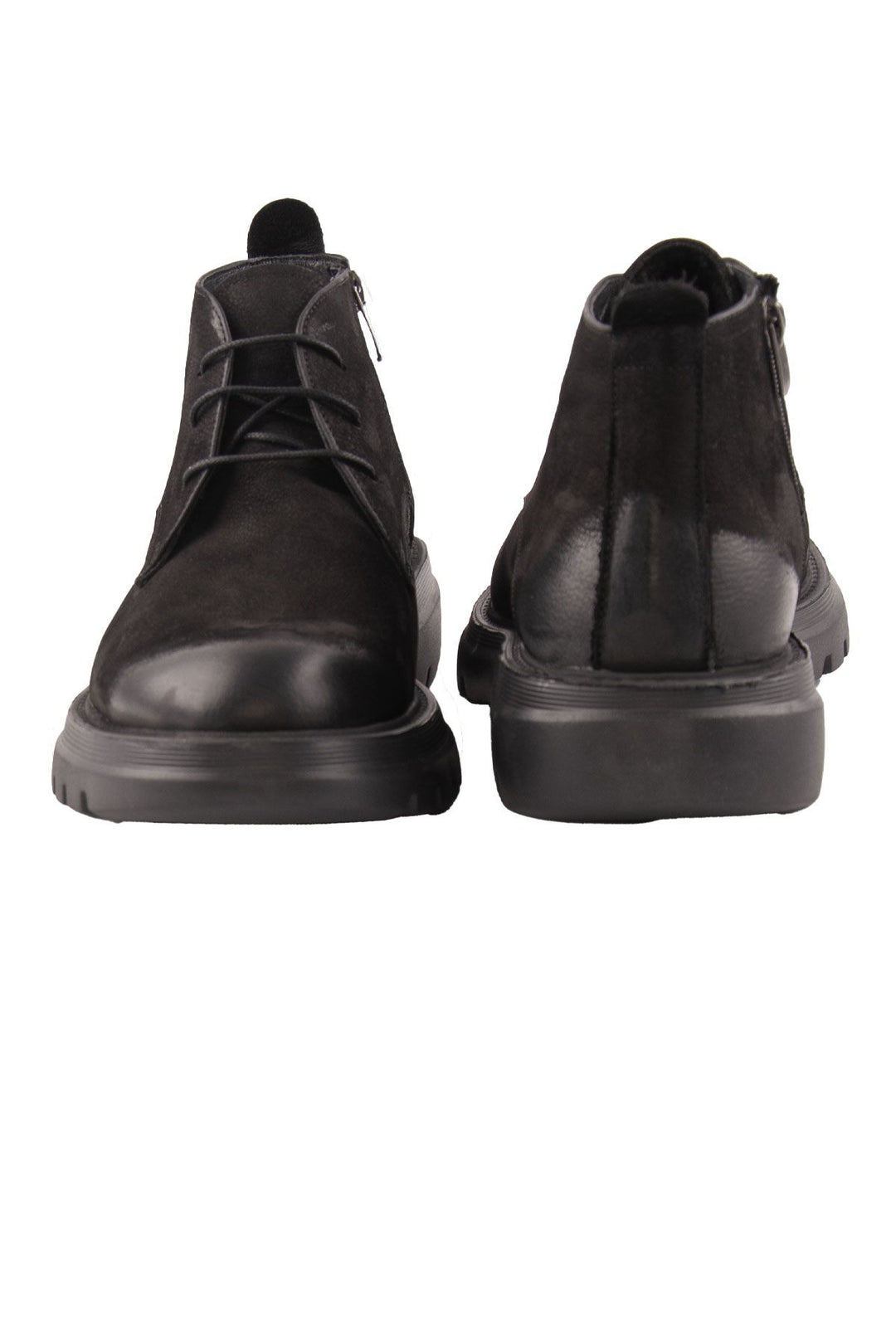 Pegia Men's Nubuck Zipper Boots DG5016  - Black