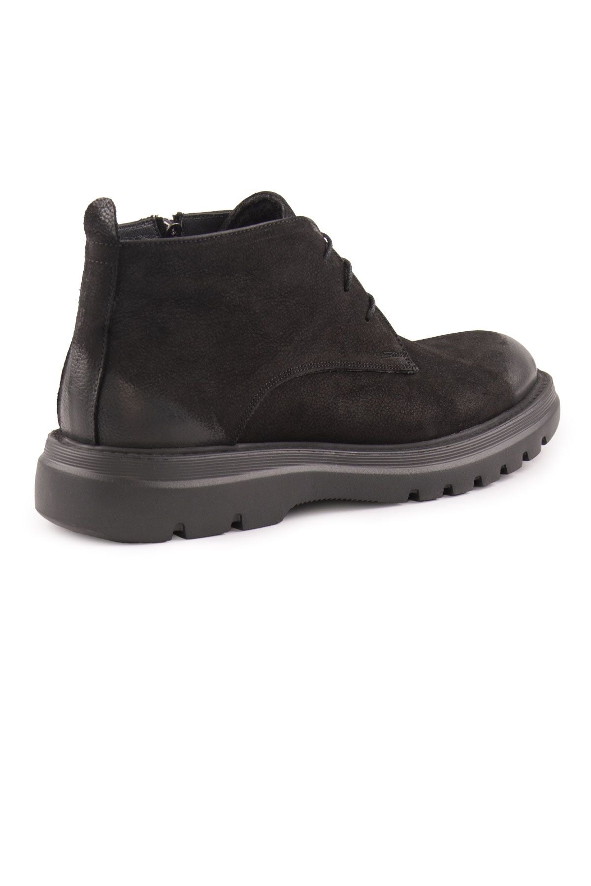 Pegia Men's Nubuck Zipper Boots DG5016  - Black