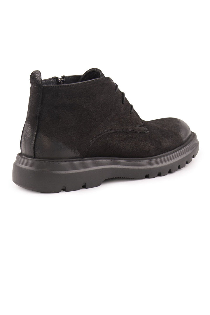 Pegia Men's Nubuck Zipper Boots DG5016  - Black