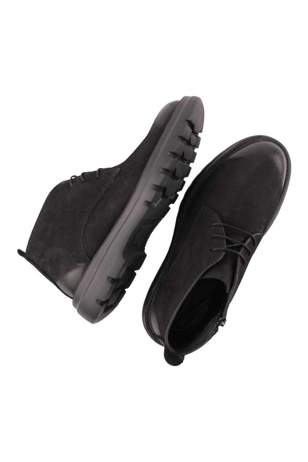 Pegia Men's Nubuck Zipper Boots DG5016  - Black