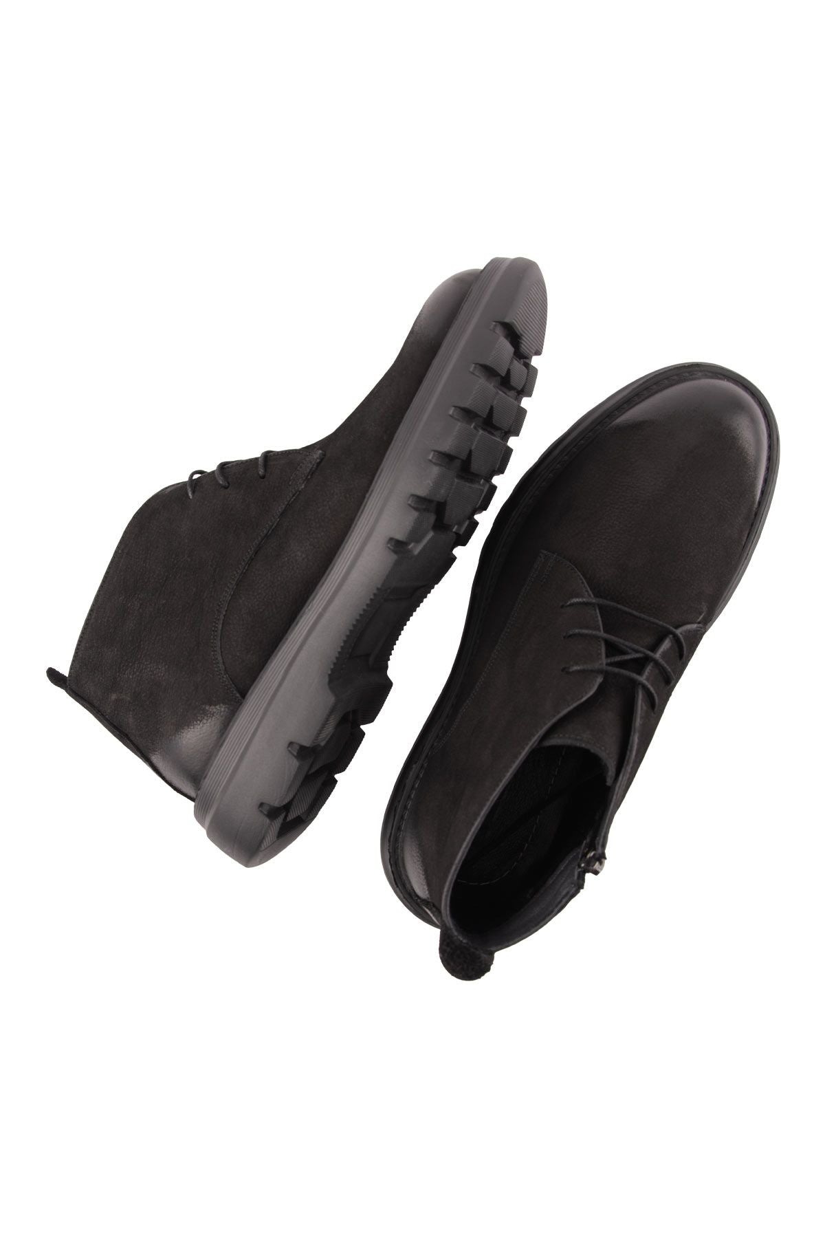 Pegia Men's Nubuck Zipper Boots DG5016  - Black