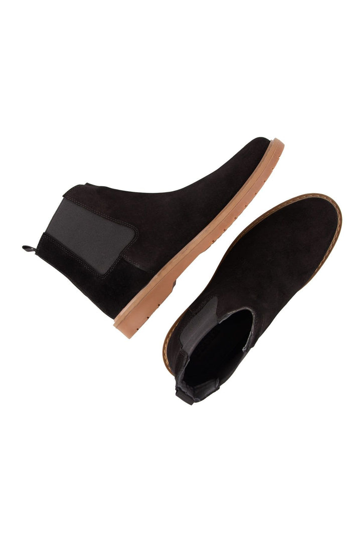 Pegia Men's Suede Chelsea Boots DG5021  - Black