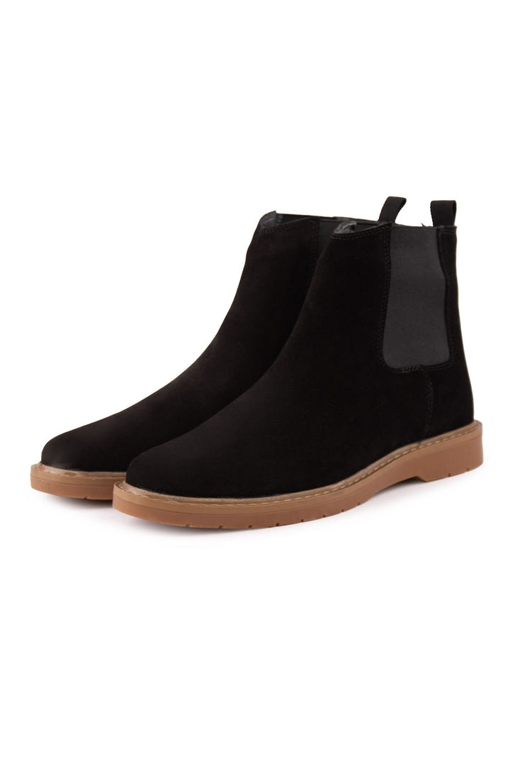 Pegia Men's Suede Chelsea Boots DG5021  - Black